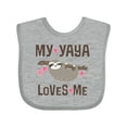 thumbnail image 1 of Inktastic My Yaya Loves Me Sloth Girls Baby Bib, 1 of 4