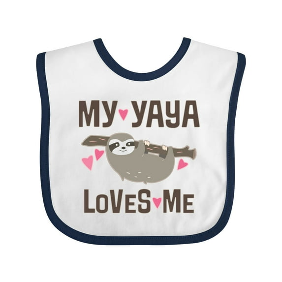 Inktastic My Yaya Loves Me Sloth Girls Baby Bib