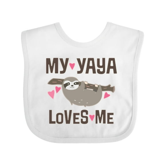 Inktastic My Yaya Loves Me Sloth Girls Baby Bib