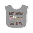 thumbnail image 1 of Inktastic My Yaya Loves Me Sloth Girls Baby Bib, 1 of 4