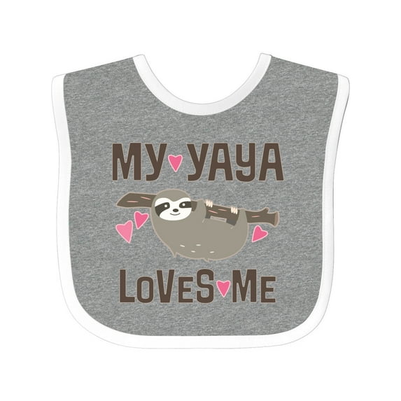 Inktastic My Yaya Loves Me Sloth Girls Baby Bib