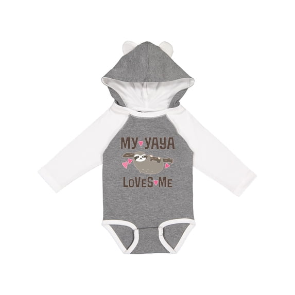 Inktastic My Yaya Loves Me Sloth Girls Long Sleeve Baby Bodysuit