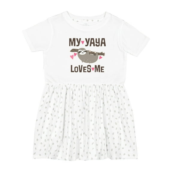 Inktastic My Yaya Loves Me Sloth Girls Toddler Dress