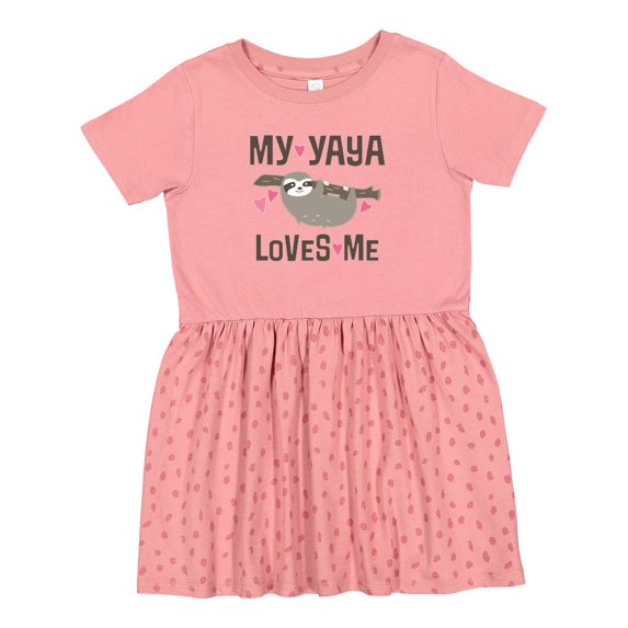 Inktastic My Yaya Loves Me Sloth Girls Toddler Dress