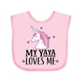 thumbnail image 1 of Inktastic My Yaya Loves Me Unicorn Girls Baby Bib, 1 of 4