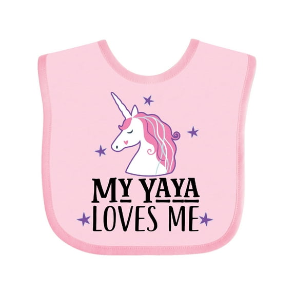 Inktastic My Yaya Loves Me Unicorn Girls Baby Bib