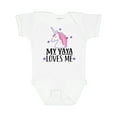 thumbnail image 1 of Inktastic My Yaya Loves Me Unicorn Girls Baby Bodysuit, 1 of 5
