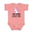 thumbnail image 1 of Inktastic My Yaya Loves Me Unicorn Girls Baby Bodysuit, 1 of 5