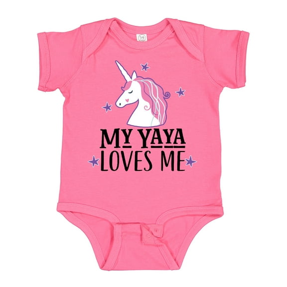 Inktastic My Yaya Loves Me Unicorn Girls Baby Bodysuit