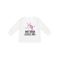 thumbnail image 1 of Inktastic My Yaya Loves Me Unicorn Girls Long Sleeve Toddler T-Shirt, 1 of 5