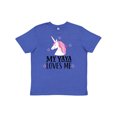 thumbnail image 1 of Inktastic My Yaya Loves Me Unicorn Youth T-Shirt, 1 of 5