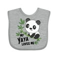 thumbnail image 1 of Inktastic My Yaya Loves Me Cute Panda Boys or Girls Baby Bib, 1 of 4