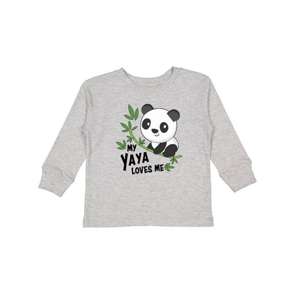 Inktastic My Yaya Loves Me- cute panda Boys or Girls Long Sleeve Toddler T-Shirt