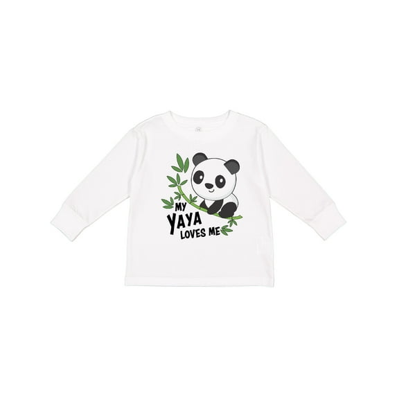 Inktastic My Yaya Loves Me- cute panda Boys or Girls Long Sleeve Toddler T-Shirt
