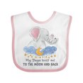 thumbnail image 1 of Inktastic My Yaya Loves Me to the Moon and Back Elephant Family Boys or Girls Baby Bib, 1 of 4