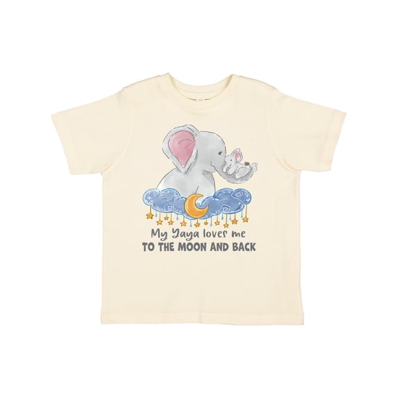 Inktastic My Yaya Loves Me to the Moon and Back Elephant Family Boys or Girls Toddler T-Shirt