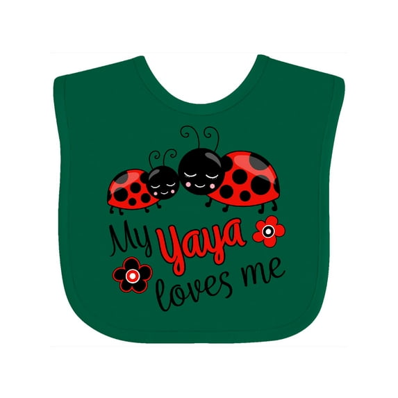Inktastic My Yaya Loves Me with Cute Ladybugs Boys or Girls Baby Bib