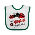 thumbnail image 1 of Inktastic My Yaya Loves Me with Cute Ladybugs Boys or Girls Baby Bib, 1 of 4