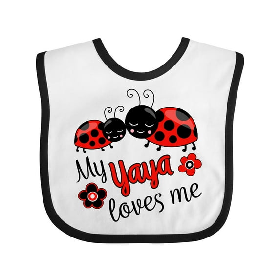 Inktastic My Yaya Loves Me with Cute Ladybugs Boys or Girls Baby Bib