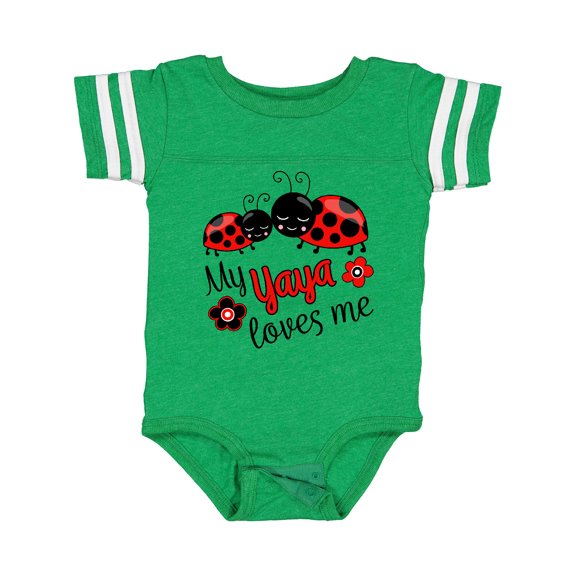 Inktastic My Yaya Loves Me with Cute Ladybugs Boys or Girls Baby Bodysuit