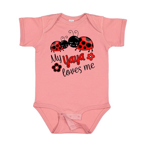 Inktastic My Yaya Loves Me with Cute Ladybugs Boys or Girls Baby Bodysuit