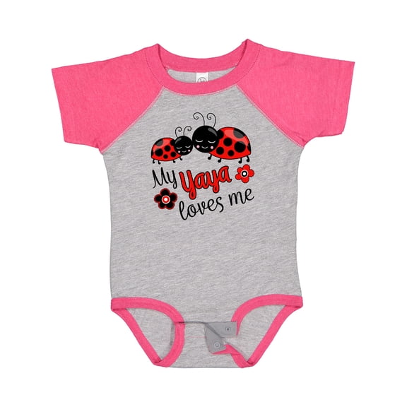 Inktastic My Yaya Loves Me with Cute Ladybugs Boys or Girls Baby Bodysuit