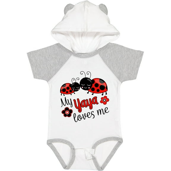 Inktastic My Yaya Loves Me with Cute Ladybugs Boys or Girls Baby Bodysuit