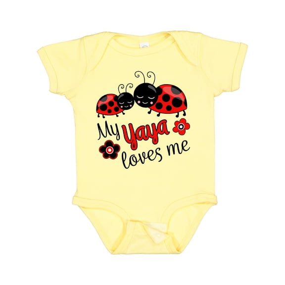 Inktastic My Yaya Loves Me with Cute Ladybugs Boys or Girls Baby Bodysuit
