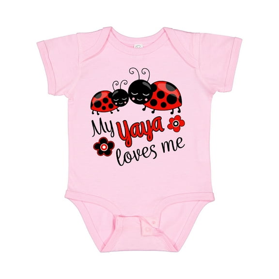 Inktastic My Yaya Loves Me with Cute Ladybugs Boys or Girls Baby Bodysuit