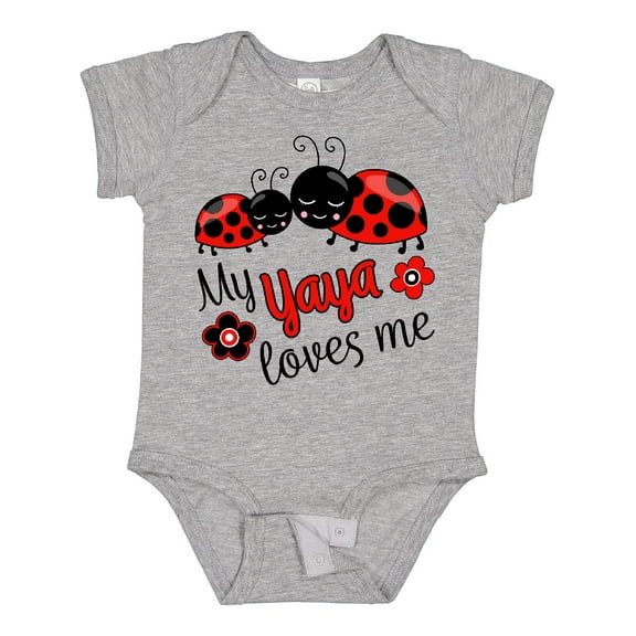 Inktastic My Yaya Loves Me with Cute Ladybugs Boys or Girls Baby Bodysuit