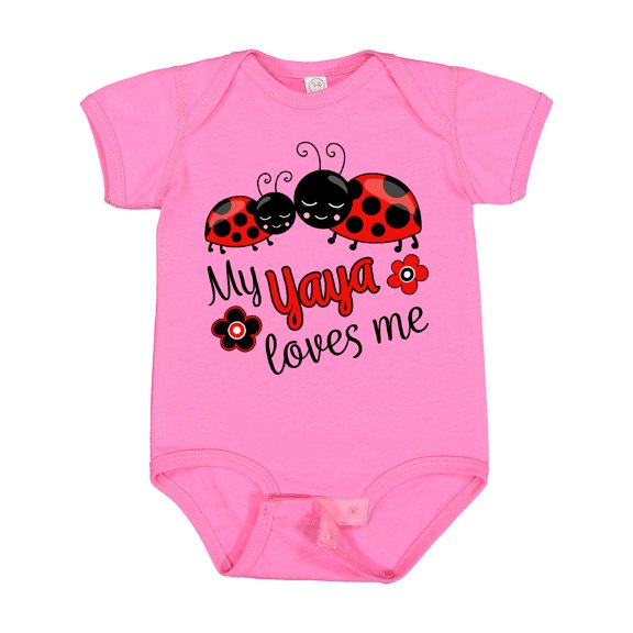 Inktastic My Yaya Loves Me with Cute Ladybugs Boys or Girls Baby Bodysuit