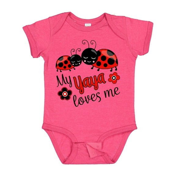 Inktastic My Yaya Loves Me with Cute Ladybugs Boys or Girls Baby Bodysuit