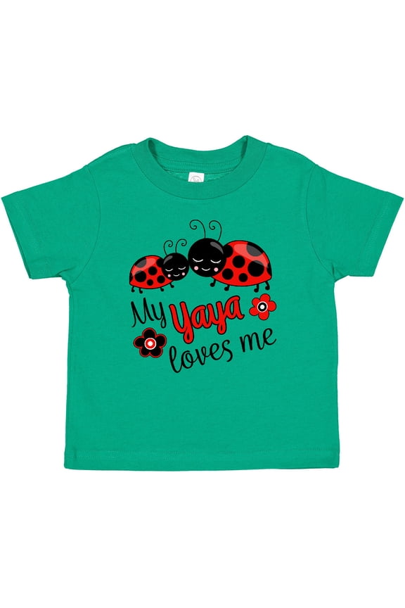My Yaya Loves Me with Cute Ladybugs Boys or Girls Baby T-Shirt