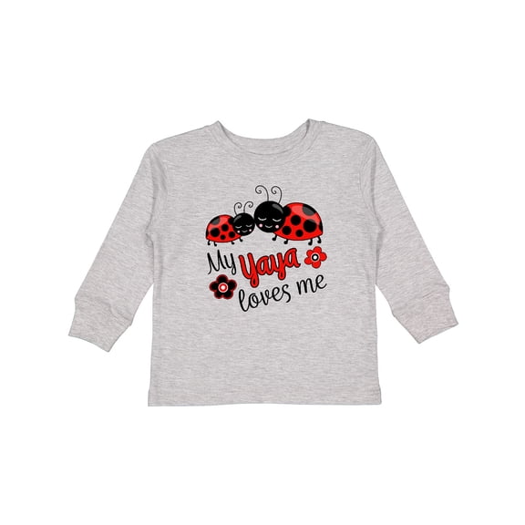Inktastic My Yaya Loves Me with Cute Ladybugs Boys or Girls Long Sleeve Toddler T-Shirt