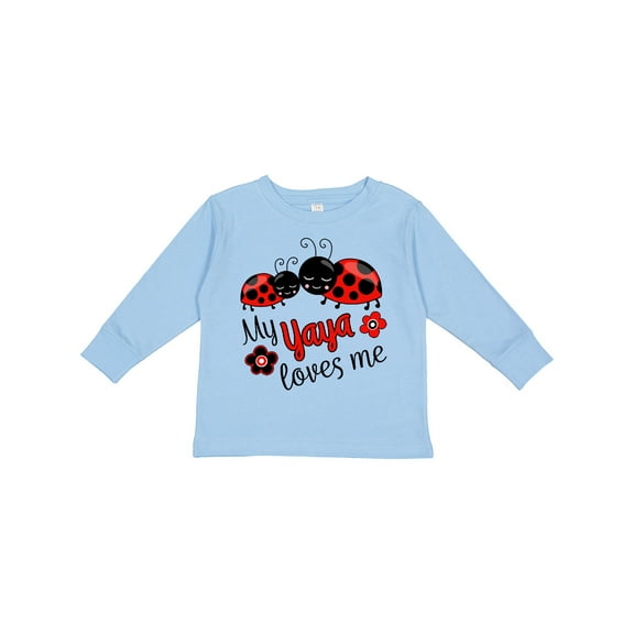 Inktastic My Yaya Loves Me with Cute Ladybugs Boys or Girls Long Sleeve Toddler T-Shirt