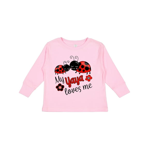 Inktastic My Yaya Loves Me with Cute Ladybugs Boys or Girls Long Sleeve Toddler T-Shirt