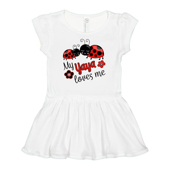 Inktastic My Yaya Loves Me with Cute Ladybugs Girls Baby Dress