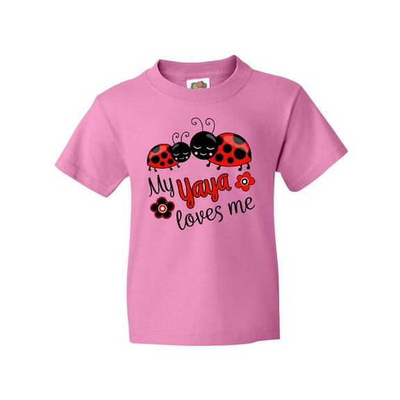 Inktastic My Yaya Loves Me with Cute Ladybugs Youth T-Shirt
