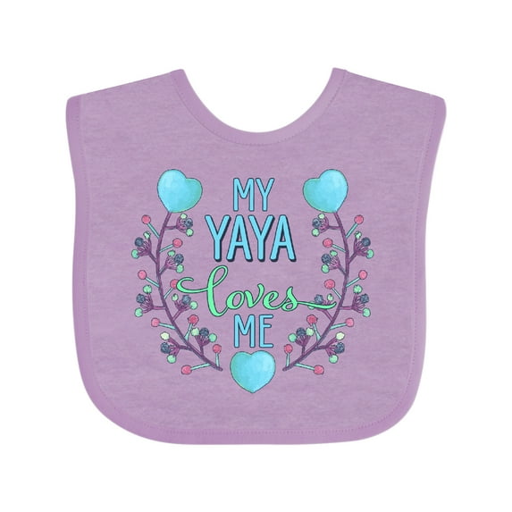 Inktastic My Yaya Loves Me with Hearts and Flowers Boys or Girls Baby Bib
