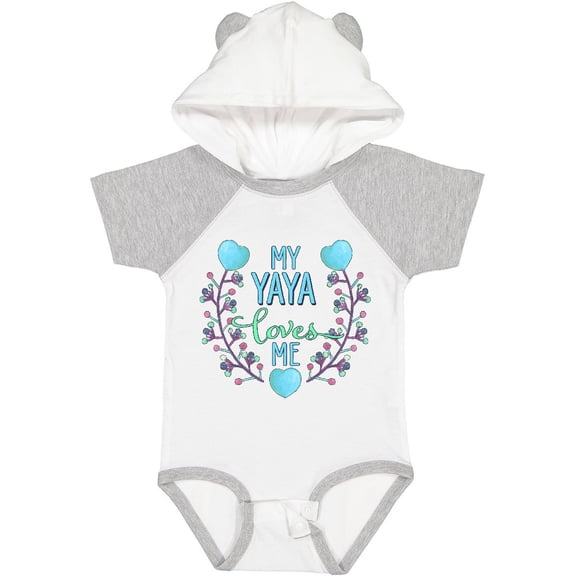Inktastic My Yaya Loves Me with Hearts and Flowers Boys or Girls Baby Bodysuit