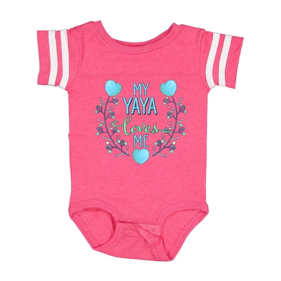 Inktastic My Yaya Loves Me with Hearts and Flowers Boys or Girls Baby Bodysuit