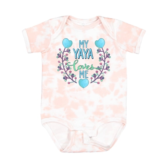 Inktastic My Yaya Loves Me with Hearts and Flowers Boys or Girls Baby Bodysuit