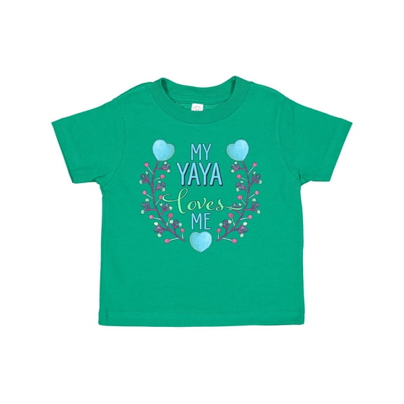 Inktastic My Yaya Loves Me with Hearts and Flowers Boys or Girls Toddler T-Shirt