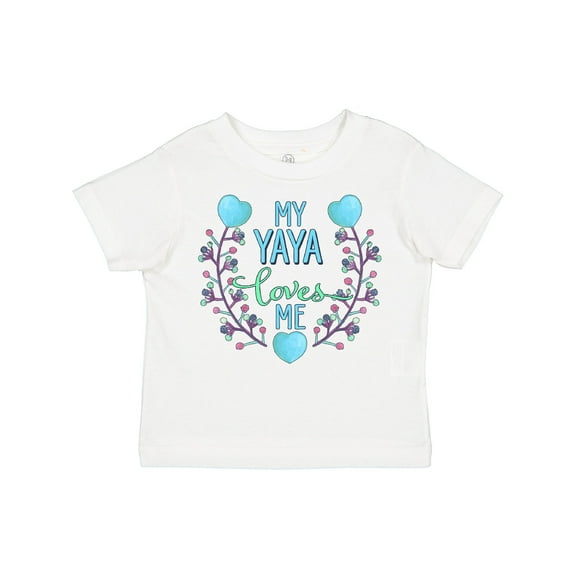 Inktastic My Yaya Loves Me with Hearts and Flowers Boys or Girls Toddler T-Shirt
