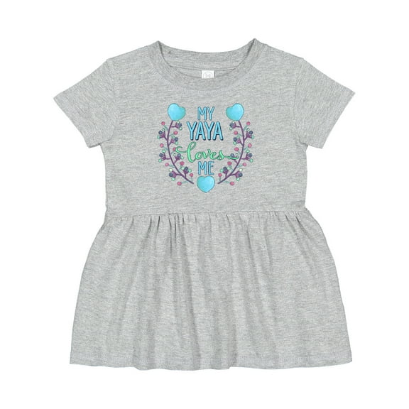 Inktastic My Yaya Loves Me with Hearts and Flowers Girls Baby Dress