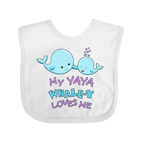 Inktastic My Yaya Whale-y Loves Me Boys or Girls Baby Bib