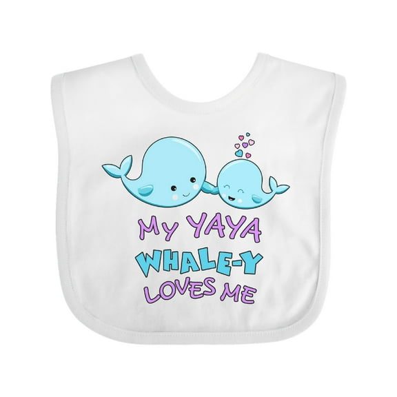 Inktastic My Yaya Whale-y Loves Me Boys or Girls Baby Bib