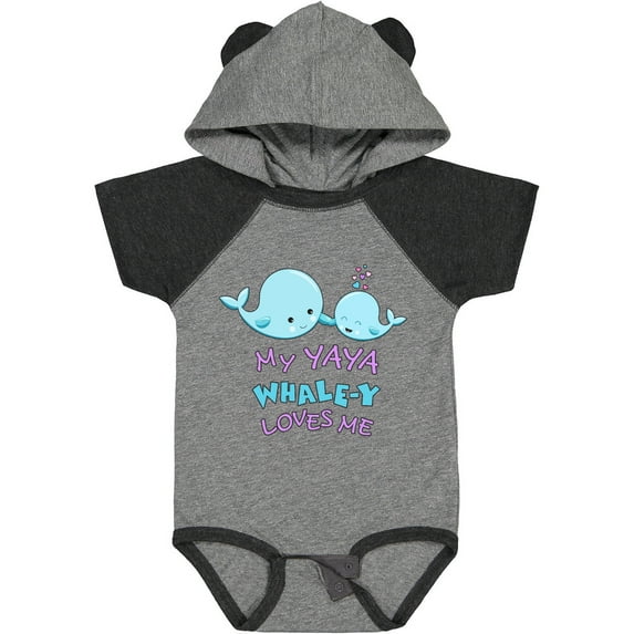 Inktastic My Yaya Whale-y Loves Me Boys or Girls Baby Bodysuit