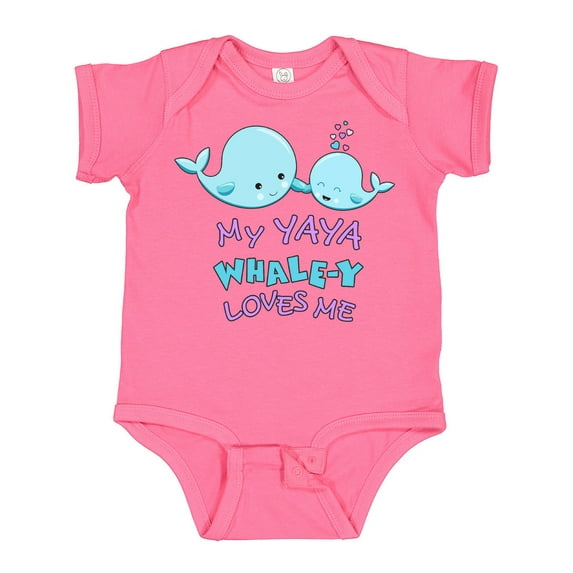 Inktastic My Yaya Whale-y Loves Me Boys or Girls Baby Bodysuit