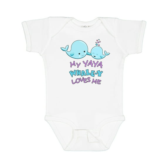 Inktastic My Yaya Whale-y Loves Me Boys or Girls Baby Bodysuit